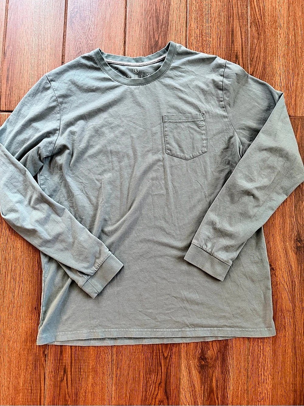 Free Fly Men's Long Sleeve Pocket Tee Green Large